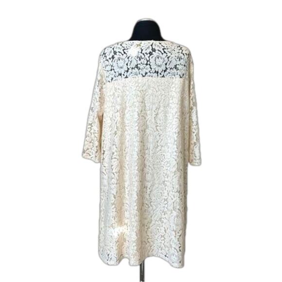Wrangler Western Style Lace Layered Mini Dress Cream Sz XXL Cowgirl Neutral - Picture 2 of 12